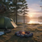 Så hittar du rätt tältplats i naturen Ett tält uppslaget på en lugn och väl vald plats i naturen som ger skydd.